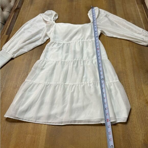 Alice + Olivia‎ Silk-Blend Voile Babydoll Dress Long Sleeve  Small - Picture 11 of 14